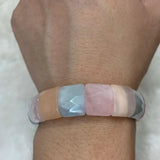 Natural Morganite Stone Beads Bracelet Gemstone Bangle for Women