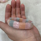 Natural Morganite Stone Beads Bracelet Gemstone Bangle for Women
