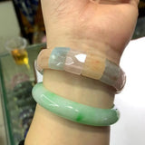 Natural Morganite Stone Beads Bracelet Gemstone Bangle