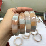 Natural Morganite Stone Beads Bracelet Bangle