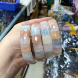 Natural Morganite Stone Beads Bracelet Bangle