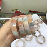 Natural Morganite Stone Beads Bracelet Bangle