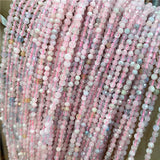 Micro Faceted Natural Morganite Stone Beads