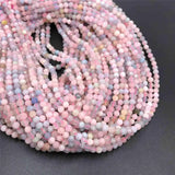 Micro Faceted Natural Morganite Stone Beads