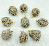 Moroccan Desert Rose Stone Raw Gem Pendant for DIY Jewelry 6pcs