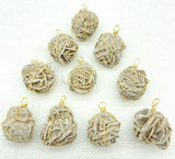 Moroccan Desert Rose Stone Raw Gemstone Pendant Charms 6pcs