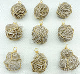 Moroccan Desert Rose Stone Raw Gemstone Pendant Charms 6pcs