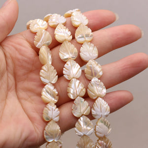 Mother Of Pearl Shell Beads Leaf-Shaped Isolation Beads For Jewelry Making