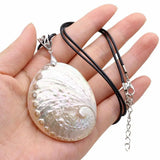 Mother Of Pearl Shell Necklace Round Shell Pendant Charms For Women