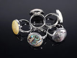 Mother of Pearl Shell Round Ball Beads Adjustable Ring