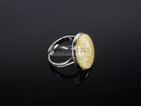 Mother of Pearl Shell Round Ball Beads Adjustable Ring