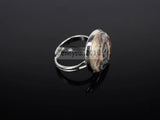 Mother of Pearl Shell Round Ball Beads Adjustable Ring