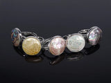 Mother of Pearl Shell Round Ball Beads Adjustable Ring