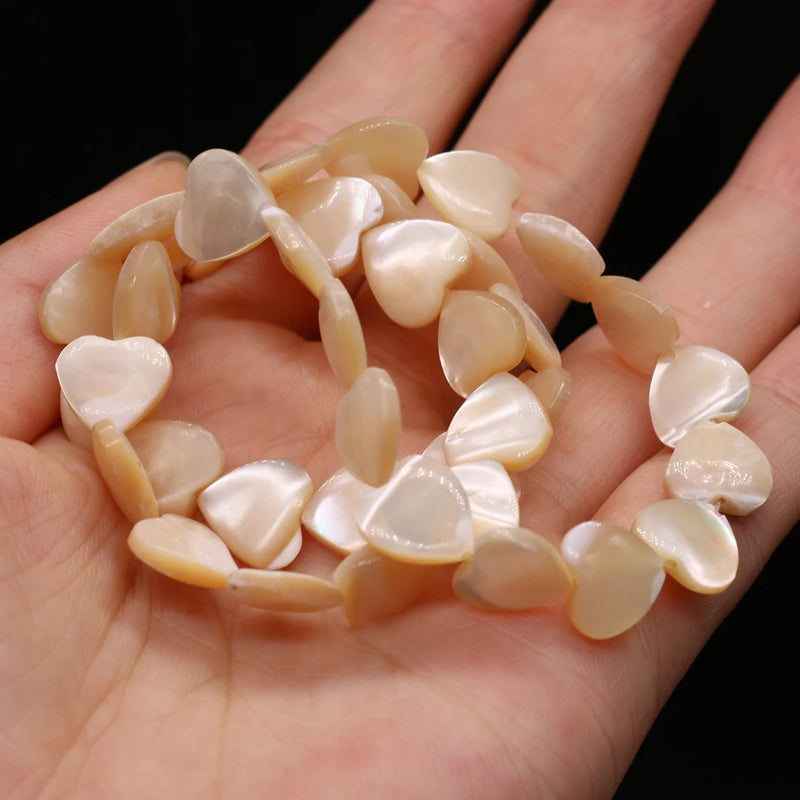 Mother Of Pearl Shell Heart-Shaped Beads Yellow DIY Jewelry Making
