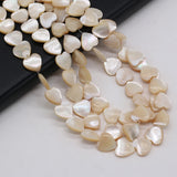 Mother Of Pearl Shell Heart-Shaped Beads Yellow DIY Jewelry Making