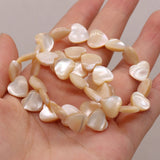 Mother Of Pearl Shell Heart-Shaped Beads Yellow DIY Jewelry Making