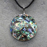 Mother of Pearl Abalone Shell Pendant Round Shells Necklace