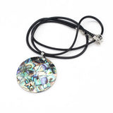 Mother of Pearl Abalone Shell Pendant Round Shells Necklace