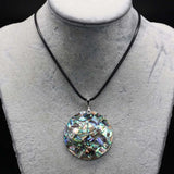 Mother of Pearl Abalone Shell Pendant Round Shells Necklace