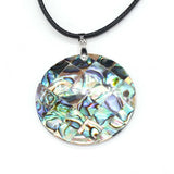 Mother of Pearl Abalone Shell Pendant Round Shells Necklace
