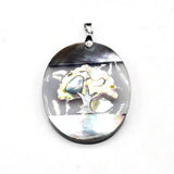 Mother of Pearl Tree of Life Oval Shell Pendant