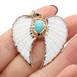 Mother of Pearl Shell Carved Pendant for Women Jewelry Making