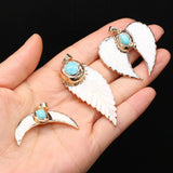 Mother of Pearl Shell Carved Pendant for Women Jewelry Making