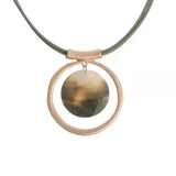 Mother of Pearl Shell Pendant Round Sea Charm Necklace