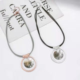 Mother of Pearl Shell Pendant Round Sea Charm Necklace