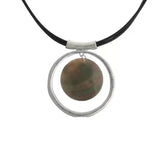 Mother of Pearl Shell Pendant Round Sea Charm Necklace