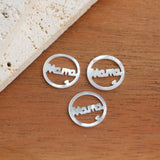 Mother of Pearl Shell Round Coin/Square Letter MOM Pendants Charms Beads