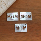 Mother of Pearl Shell Round Coin/Square Letter MOM Pendants Charms Beads