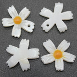 Mother of Pearl Shell Beads Sunflower Daisy Shaped for Jewelry Making