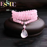 Mozambique Fox Pendant Pink Crystal Circle Bracelet