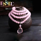 Mozambique Fox Pendant Pink Crystal Circle Bracelet