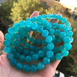 Mozambique Ice Amazonite Bracelet Green Crystal Stone Healing Beads Jewelry