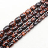 Natural Multi-Color Tiger's Eye Drum Beads 15inch Wholesale DIY Jewellery