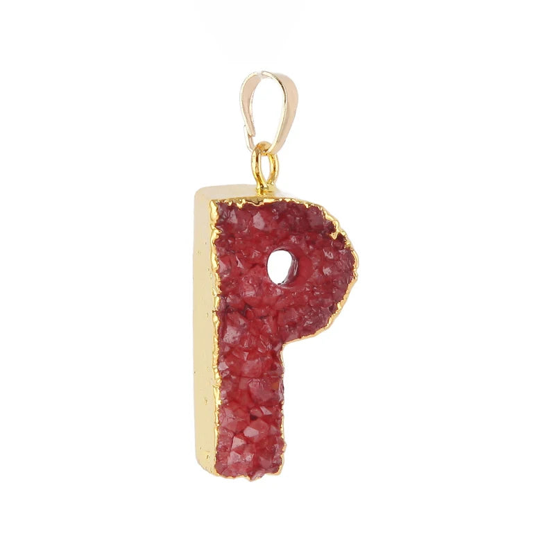 Fluorite Alphabet Pendant Letter M Healing Reiki Chakra Gemstone