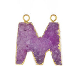 Fluorite Alphabet Pendant Letter M Healing Reiki Chakra Gemstone