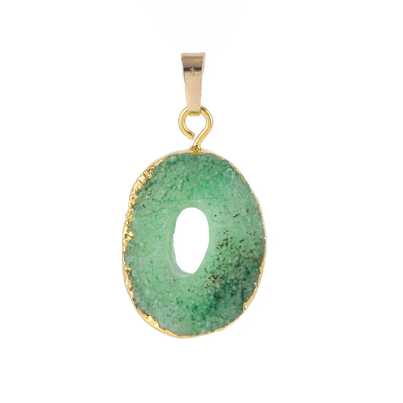 Fluorite Alphabet N Pendant Necklace Earrings Set
