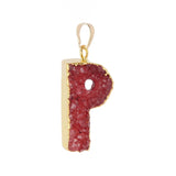 Fluorite Alphabet N Pendant Necklace Earrings Set