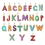 Fluorite Alphabet N Pendant Necklace Earrings Set