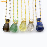 Stone Diffuser Necklace with Quartz Amazonite Amethyst Beads