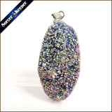 Natural Multi-color Agate Pendant Quartz Crystal Cluster Minerals
