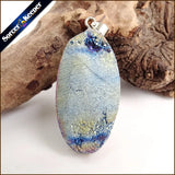 Natural Multi-color Agate Pendant Quartz Crystal Cluster Minerals