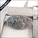 Natural Multi-color Agate Pendant Quartz Crystal Cluster Minerals