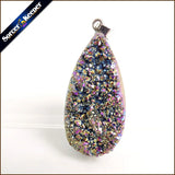 Natural Multi-color Agate Pendant Quartz Crystal Cluster Reiki Healing AA786