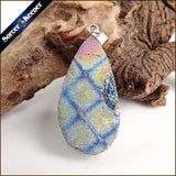 Natural Multi-color Agate Pendant Quartz Crystal Cluster Reiki Healing AA786