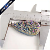 Natural Multi-color Agate Pendant Quartz Crystal Cluster Reiki Healing AA786