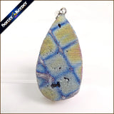 Natural Multi-color Agate Pendant Electroplating Quartz Crystal Cluster
